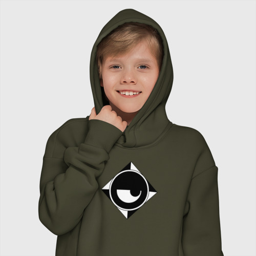 Детское худи Oversize хлопок Spy x Family Logo, цвет хаки - фото 12