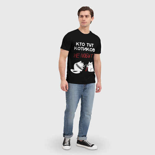 Мужская футболка 3D Любите котиков!, цвет 3D печать - фото 5