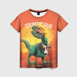 Женская футболка 3D Дональд Трамп. Трампозавр