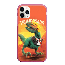 Чехол для iPhone 11 Pro Max матовый Дональд Трамп. Трампозавр