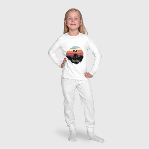 Детская пижама с лонгсливом хлопок Сиреноголовый в ночной тайге, цвет белый - фото 7