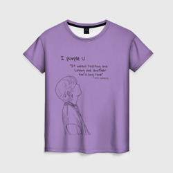 Женская футболка 3D I purple u - Taehyung BTS