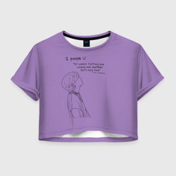 Женская футболка Crop-top 3D I purple u - Taehyung BTS