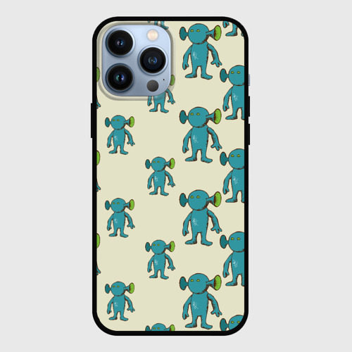 Чехол для iPhone 13 Pro Max с принтом Милые зеленые человечки, вид спереди #2