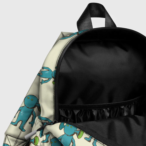 Детский рюкзак 3D с принтом Милые зеленые человечки, фото #4