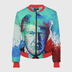 Женский бомбер 3D Дональд Трамп арт