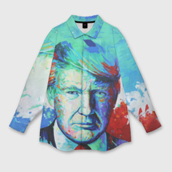 Мужская рубашка oversize 3D Дональд Трамп арт