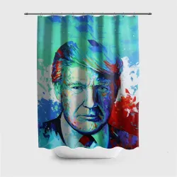 Штора 3D для ванной Дональд Трамп арт