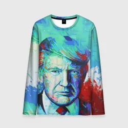 Мужской лонгслив 3D Дональд Трамп арт