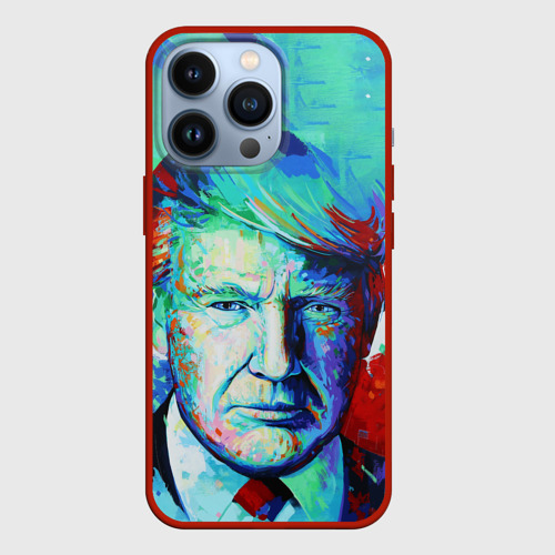 Чехол для iPhone 13 Pro Дональд Трамп арт, цвет красный