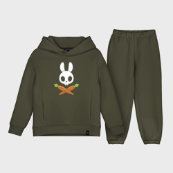 Череп кролика с двумя морковками  – Детский костюм хлопок Oversize с принтом купить со скидкой в -15%