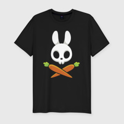 Череп кролика с двумя морковками  – Мужская футболка хлопок Slim с принтом купить
