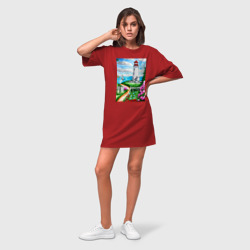 Платье-футболка хлопок Маяк на берегу - фото 2