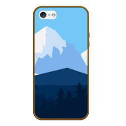 Чехол для iPhone 5/5S матовый Горы, лес, канатная дорога
