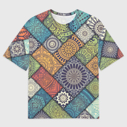 Женская футболка oversize 3D Мандала орнамент
