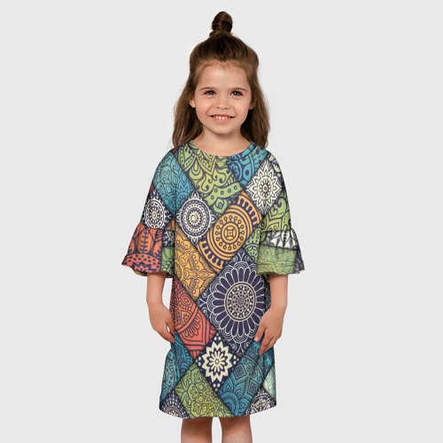 Детское платье 3D Мандала орнамент, цвет 3D печать - фото 4