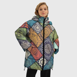 Женская зимняя куртка Oversize Мандала орнамент - фото 2