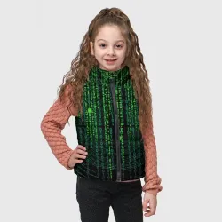 Детский жилет утепленный 3D Бинарная матрица - фото 2