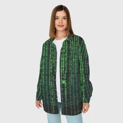 Женская рубашка oversize 3D Бинарная матрица - фото 2