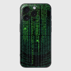 Чехол для iPhone 16 Pro силиконовый с защитой камеры Бинарная матрица