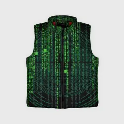 Детский жилет утепленный 3D Бинарная матрица