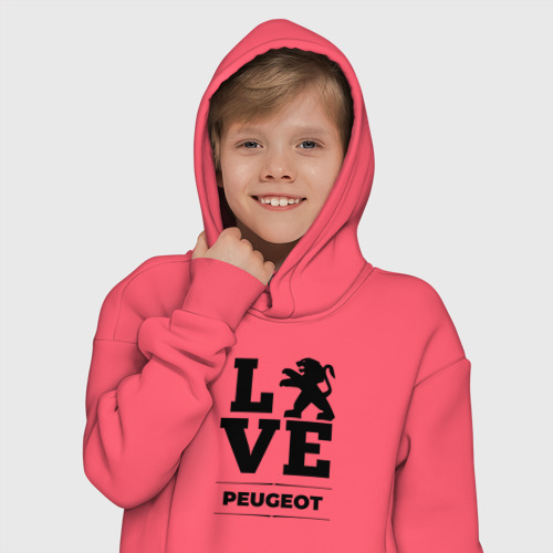 Детское худи Oversize хлопок Peugeot Love Classic, цвет коралловый - фото 12