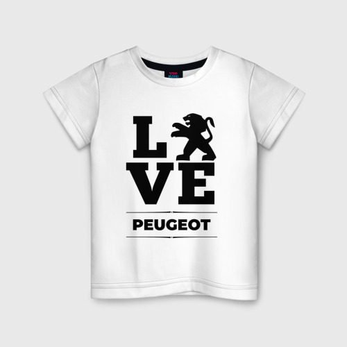 Детская футболка хлопок Peugeot Love Classic, цвет белый