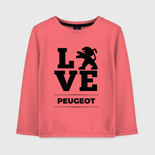 Детский лонгслив хлопок Peugeot Love Classic, цвет коралловый