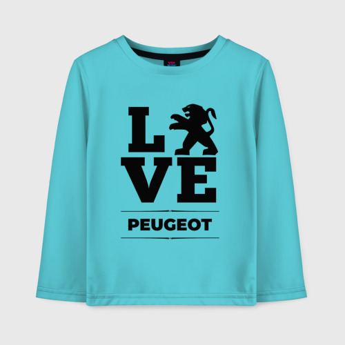 Детский лонгслив хлопок Peugeot Love Classic, цвет бирюзовый