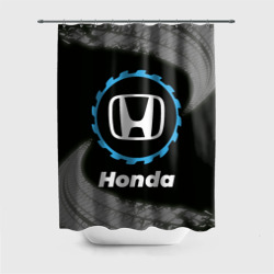 Штора 3D для ванной Honda в стиле Top Gear со следами шин на фоне
