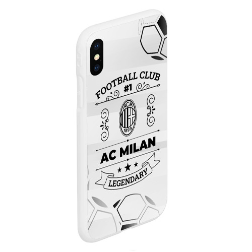 Чехол для iPhone XS Max матовый AC Milan Football Club Number 1 Legendary - фото 3