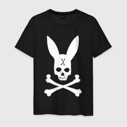 Мужская футболка хлопок Прикольный череп зайца Хайп Cool Rabbit Skull Hype