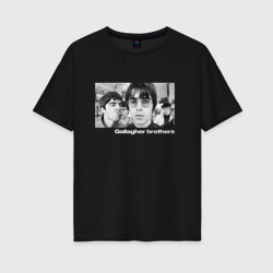 Женская футболка хлопок Oversize Братья Галлахеры из группы Oasis
