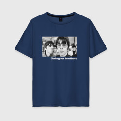 Женская футболка хлопок Oversize Братья Галлахеры из группы Oasis