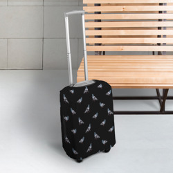 Чехол для чемодана 3D Голуби на черном паттерн - фото 2