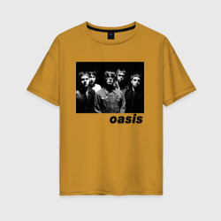 Женская футболка хлопок Oversize Черный принт Oasis