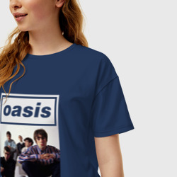 Женская футболка хлопок Oversize Рок-группа Oasis - фото 2