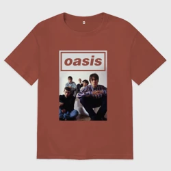 Мужская футболка хлопок Oversize Рок-группа Oasis