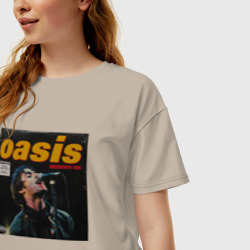 Женская футболка хлопок Oversize Альбом Knebworth 1996 группы Oasis - фото 2