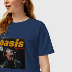 Женская футболка хлопок Oversize Альбом Knebworth 1996 группы Oasis - фото 2