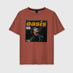 Женская футболка хлопок Oversize Альбом Knebworth 1996 группы Oasis