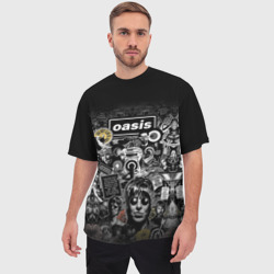 Мужская футболка oversize 3D Большой принт группы Oasis - фото 2