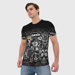 Мужская футболка 3D Большой принт группы Oasis - фото 2