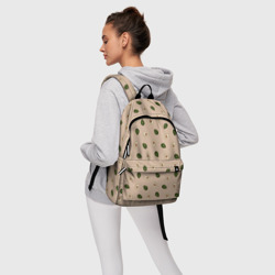 Рюкзак с принтом Авокадо на бежевом паттерн для любого человека, вид спереди №4. Цвет основы: белый