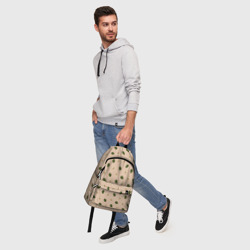 Рюкзак с принтом Авокадо на бежевом паттерн для любого человека, вид спереди №5. Цвет основы: белый