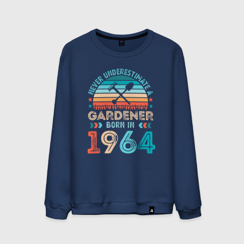Мужской свитшот хлопок Никогда не недооценивай садовода 1964 года, цвет темно-синий