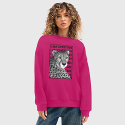 Женский свитшот oversize без начеса хлопок Пума Месси - фото 2