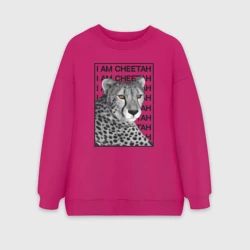 Женский свитшот oversize без начеса хлопок Пума Месси