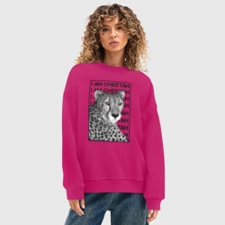 Женский свитшот oversize без начеса хлопок Пума Месси - фото 2