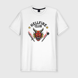 Мужская футболка хлопок Slim Hellfire club Очень странные дела